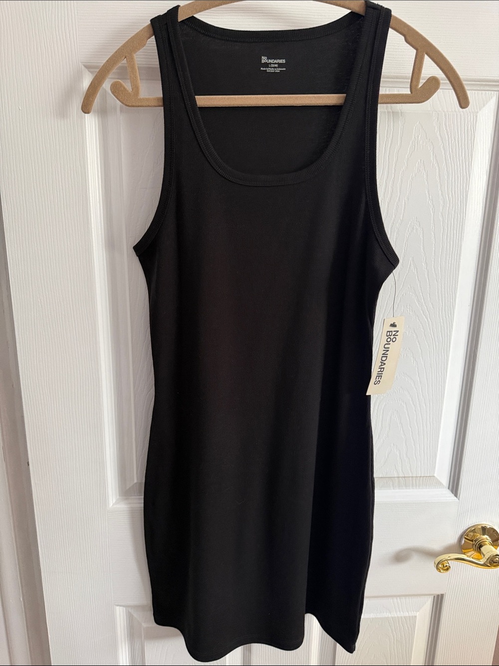 NWT No Boundaries Black Tank Mini Dress Size L